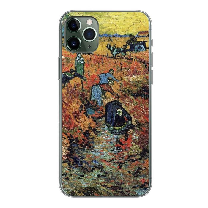 MuchoWow Handyhülle Der rote Weinberg - Vincent van Gogh Handyhülle Apple iPhone 11 Pro Max Smartphone-Bumper Print Handy