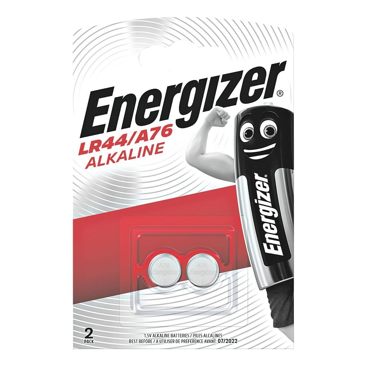 Energizer Spezial Alkali Knopfzelle, LR44 (1.5 V, 2 St), A76 / LR44 / V13GA, 1,5 V, Alkali, lange Lebensdauer