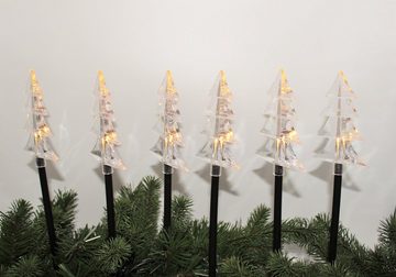 Luna24 simply great ideas... LED Gartenleuchte LED Weihnachtsbaum, 6tlg., Batteriebetrieb, warm weiß, LED fest integriert