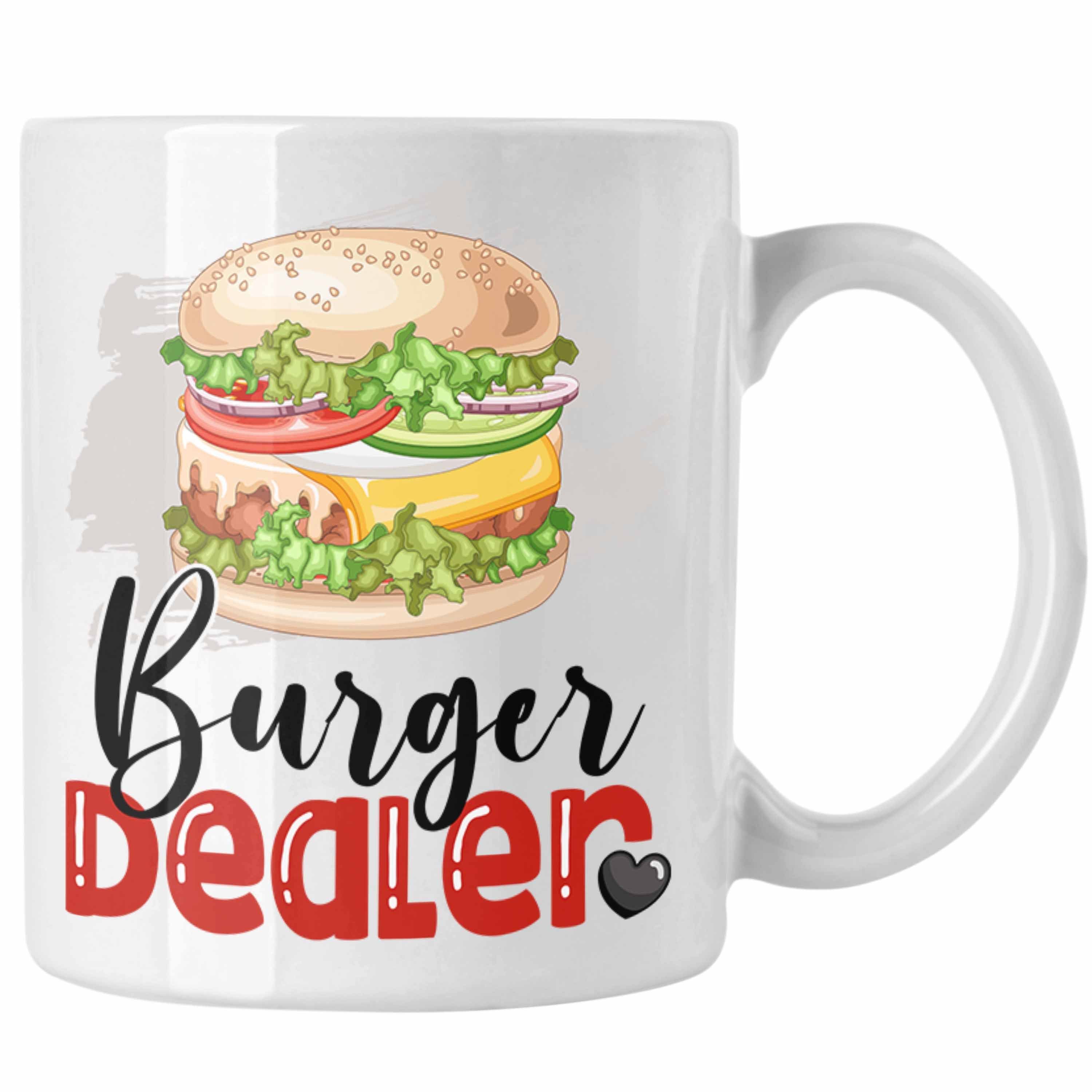 Trendation Tasse Burger Dealer Tasse Geschenk für Besten Burgerverkäufer Geburtstag Spr Weiss