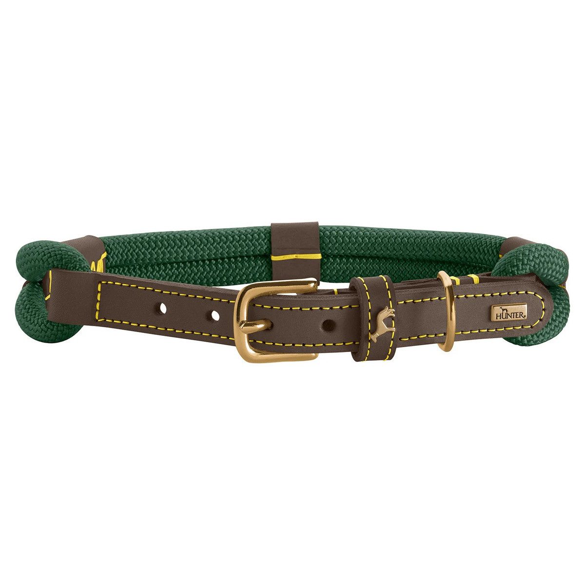 Hunter Tierbedarf Hunde-Halsband Halsband Malia dunkelgrün/dunkelbraun