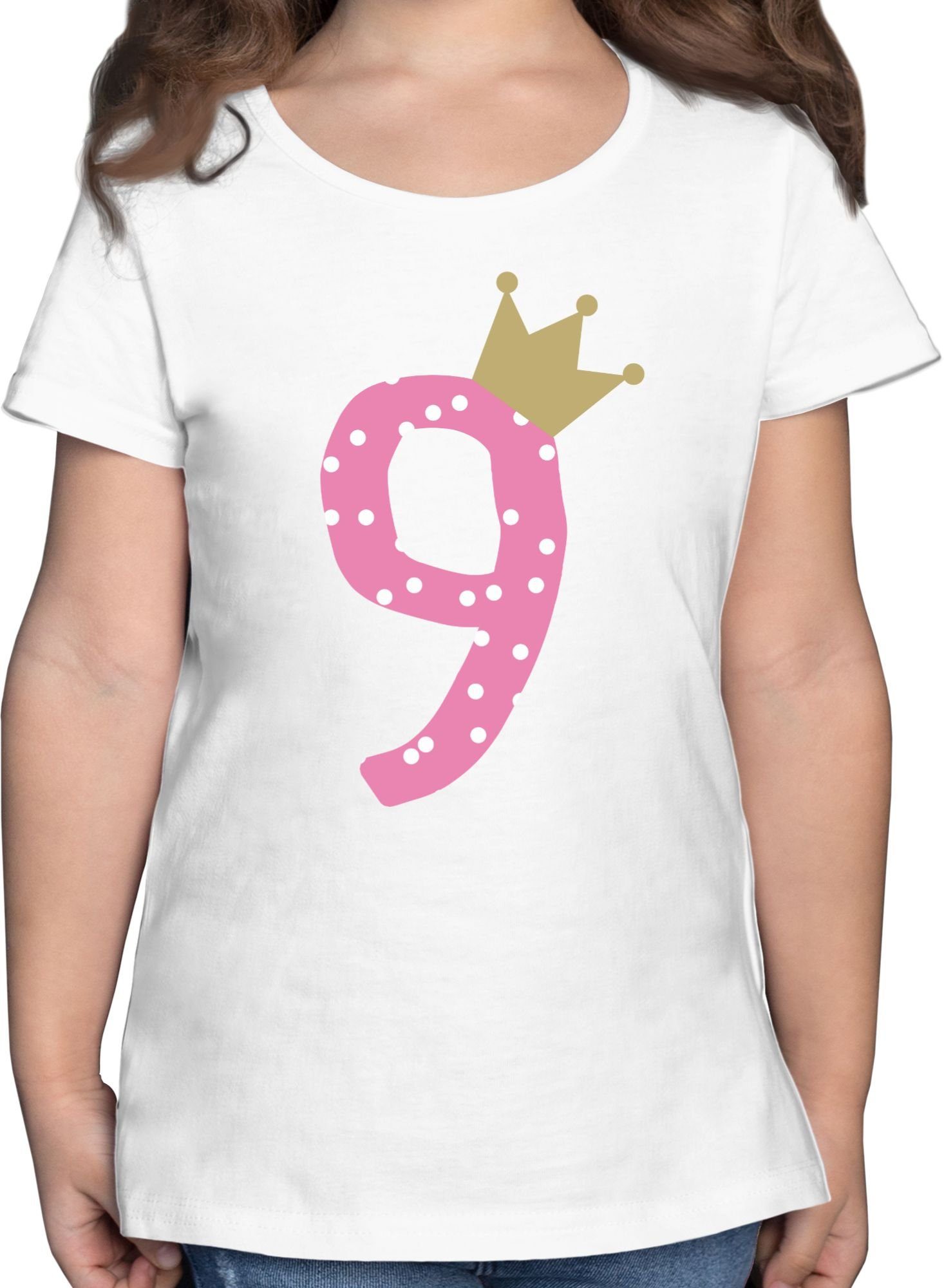 T-Shirt Neun Krone Mädchen Neunter