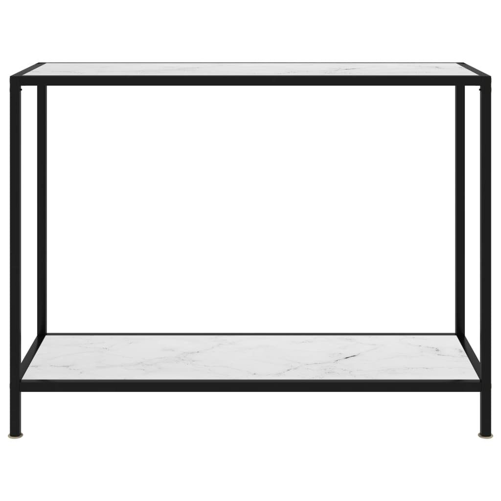 möbelando Beistelltisch aus 100x35x75 in (LxBxH: mit Glasböden Stahl Schwarz und Weiß cm), Andernach