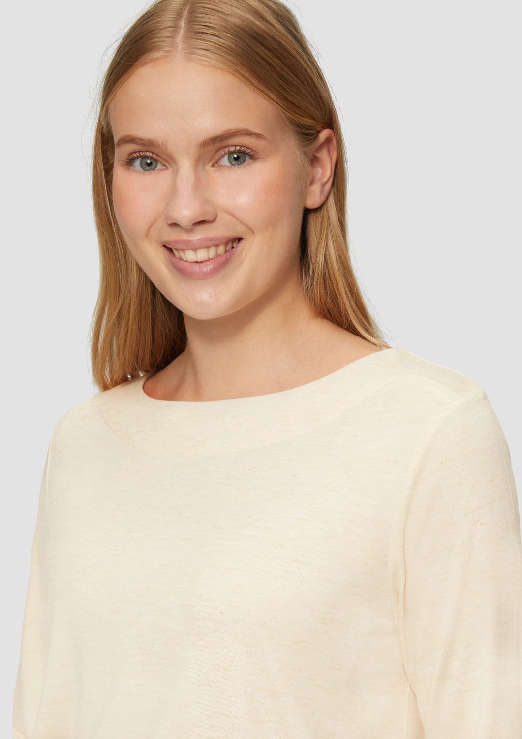 s.Oliver Longsleeve Glitzergarn, U-Boot-Ausschnitt, Viskose-Mix günstig online kaufen