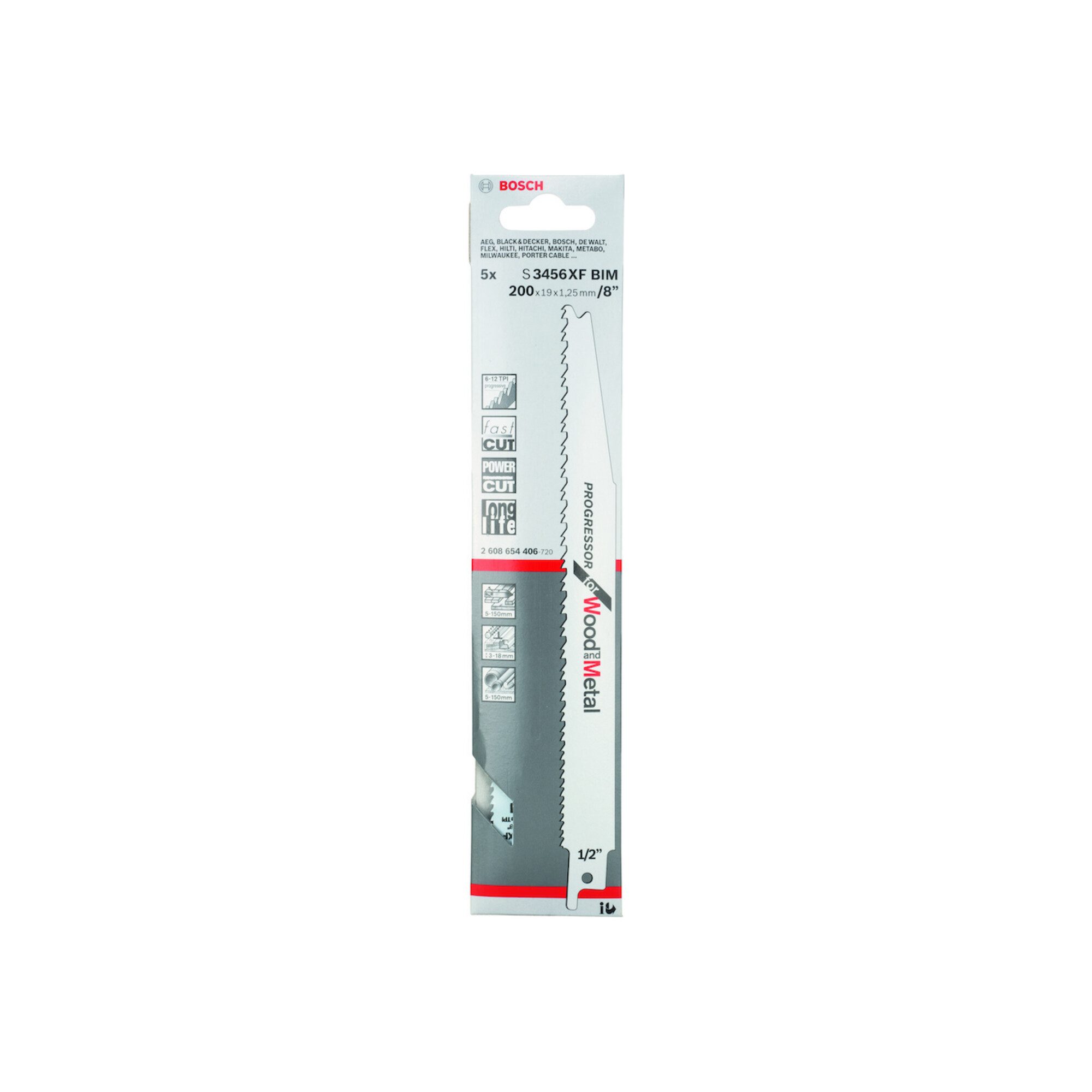 Bosch Professional Säbelsäge Bosch Säbelsägeblatt S 3456 XF, Progressor for Wood and Metal