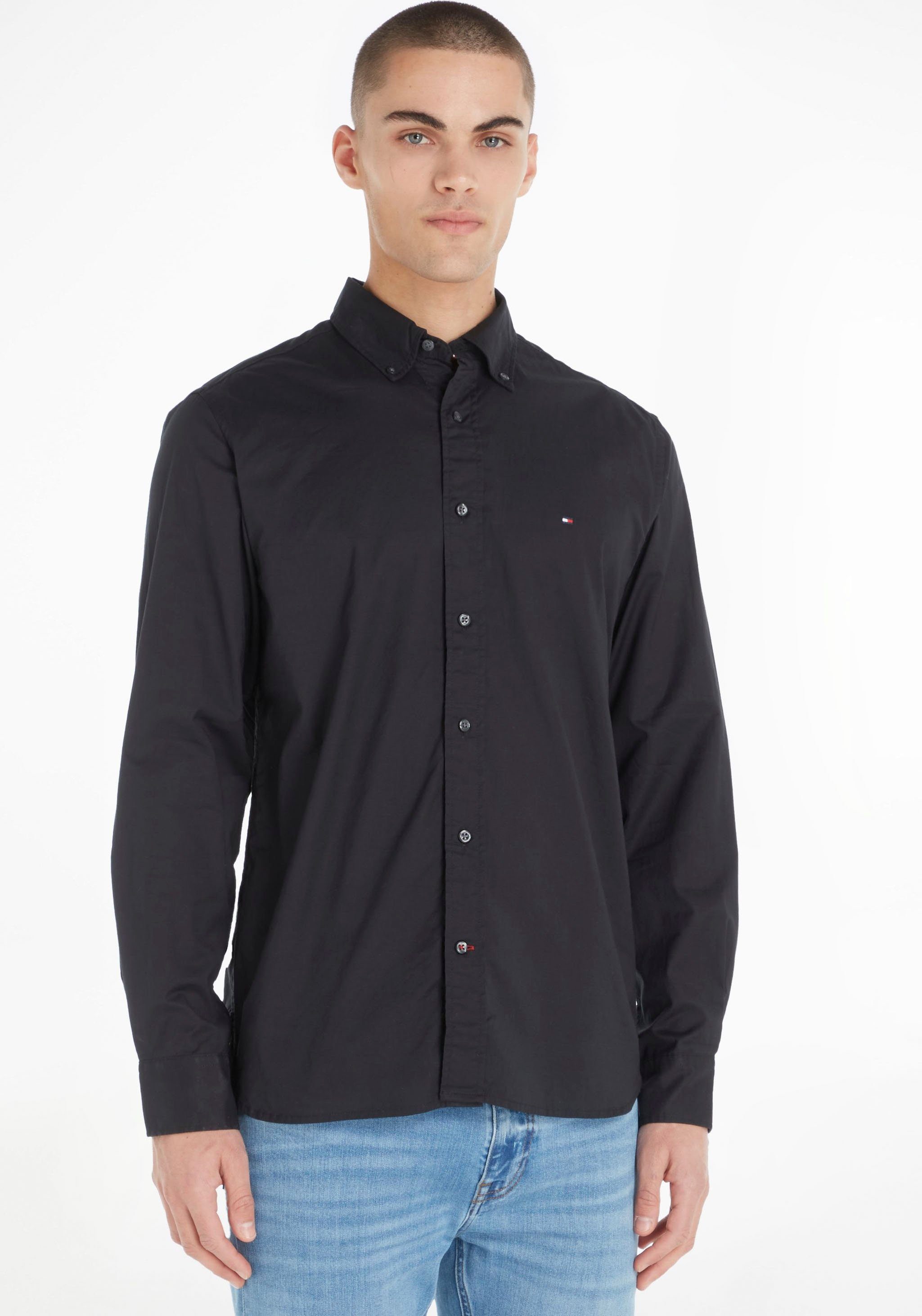 Tommy Hilfiger Langarmhemd LA-Hemd Flex Poplin