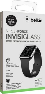 Belkin Smartwatch-Hülle Belkin Displayschutzfolie 38mm echte Glasfolie Schutzglas