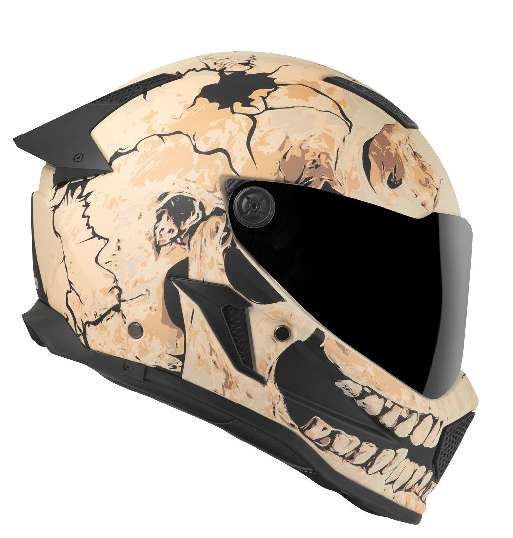 Bogotto Motorradhelm Rapto Skull Helm, Vorbereitet Für Kommunikationssystem,geeignet Brillenträger,vorbe