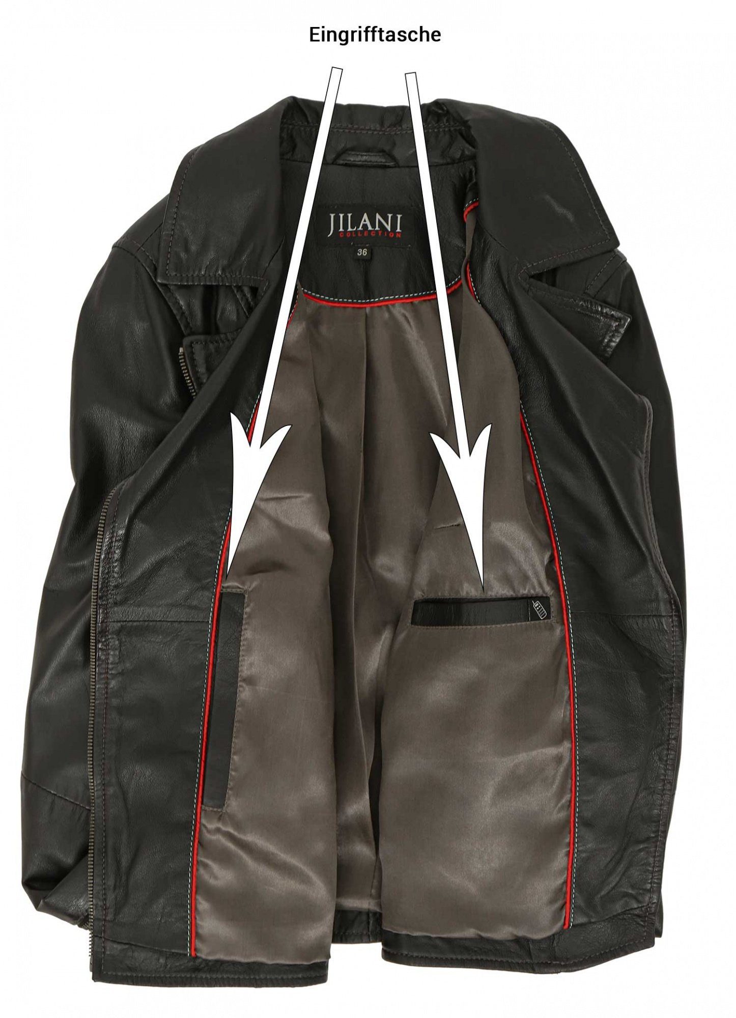 Jilani Lederjacke Jilani - Damen Lederjacke Biker Lammnappa schwarz