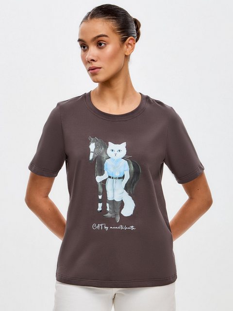 CAT by maniita lacitta Kurzarmshirt T-Shirt RIDER CAT (1-tlg) mit Katzen Mo günstig online kaufen