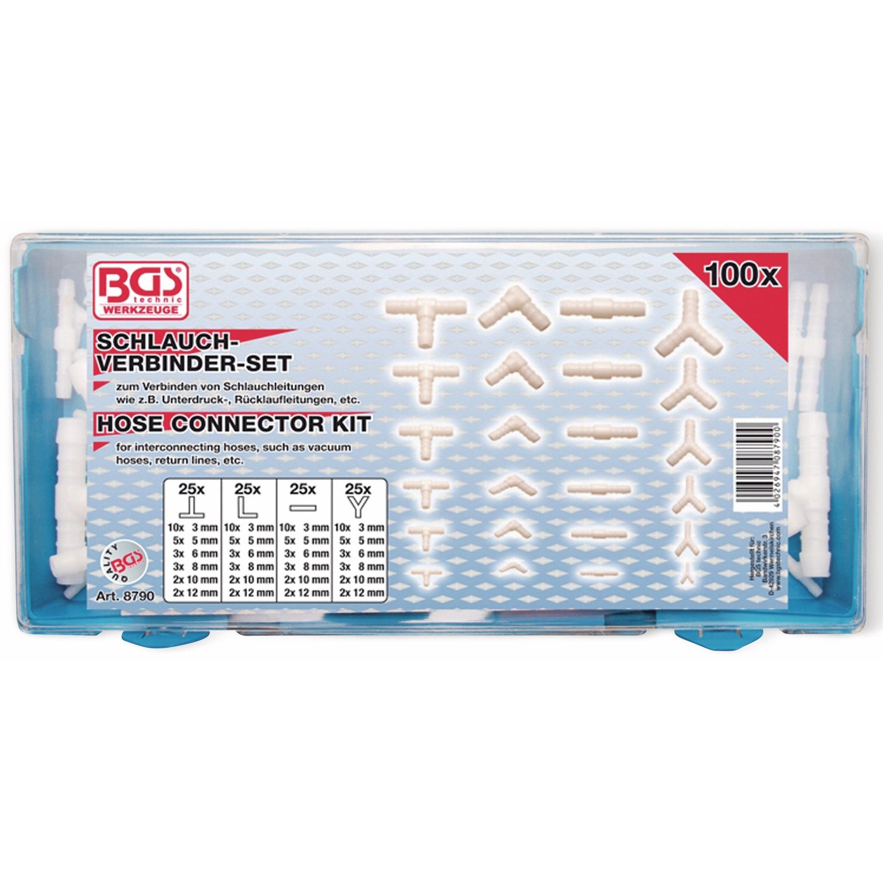 BGS technic Schlauchverbinder BGS TECHNIC Schlauch-Verbinder-Sortiment 100tlg.