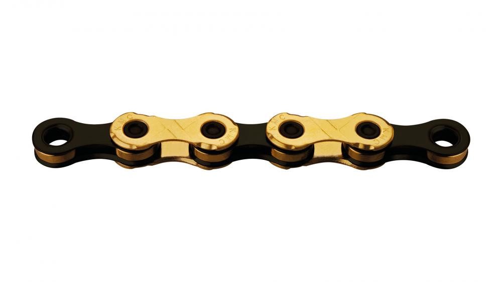 Fahrradkette KMC Kette X12 TI-N 1/2 X 11/128 Zoll 126 Glieder gold/schwarz