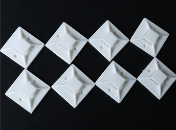 BAYLI Isolierband 10 Stück Klebesockel für Kabelbinder Weiß 18 x 18 mm - [Zwei-Wege]