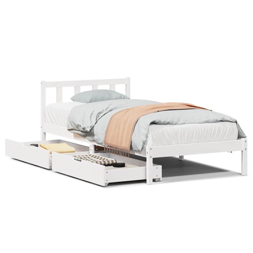 vidaXL Bett Massivholzbett ohne Matratze Weiß günstig online kaufen
