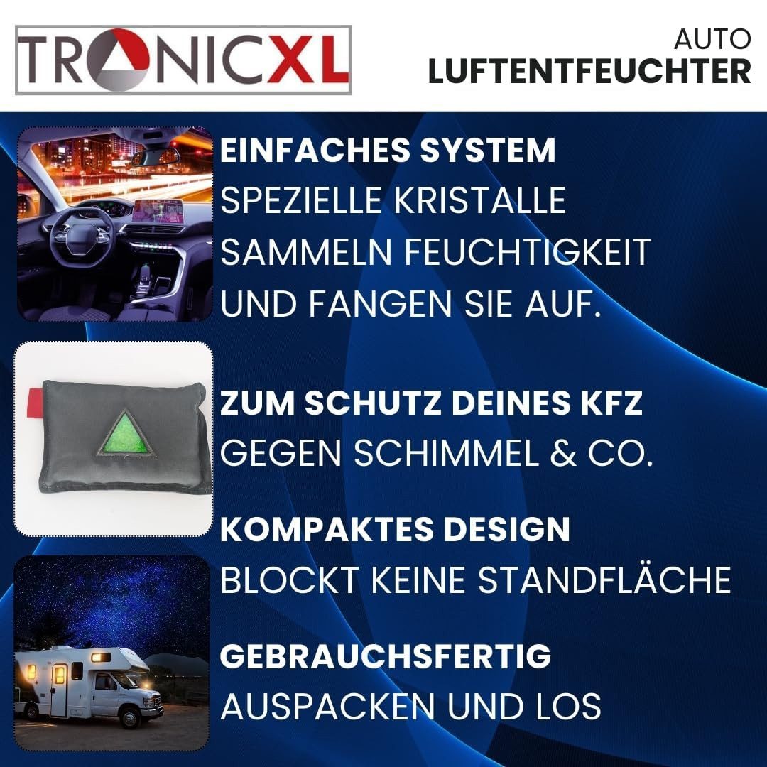 TronicXL Auto-Entfeuchter 4 Auto Luftentfeuchter Zubehör für PKW Wohnmobil Wohnwagen Entfeuchter, für PKW, LKW, Auto, Cockpit, Camping, zelt, wiederverwendbar – Bild 4 von 5