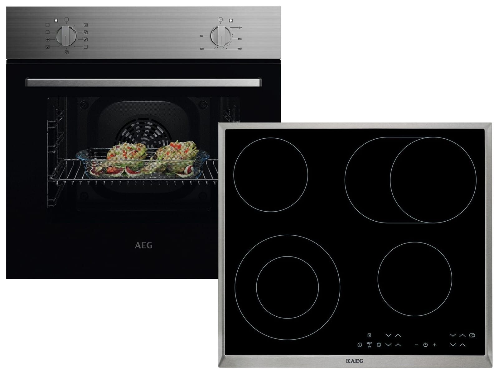 AEG Backofen-Set, Reinigung mit Wasser / Dampf, Timer