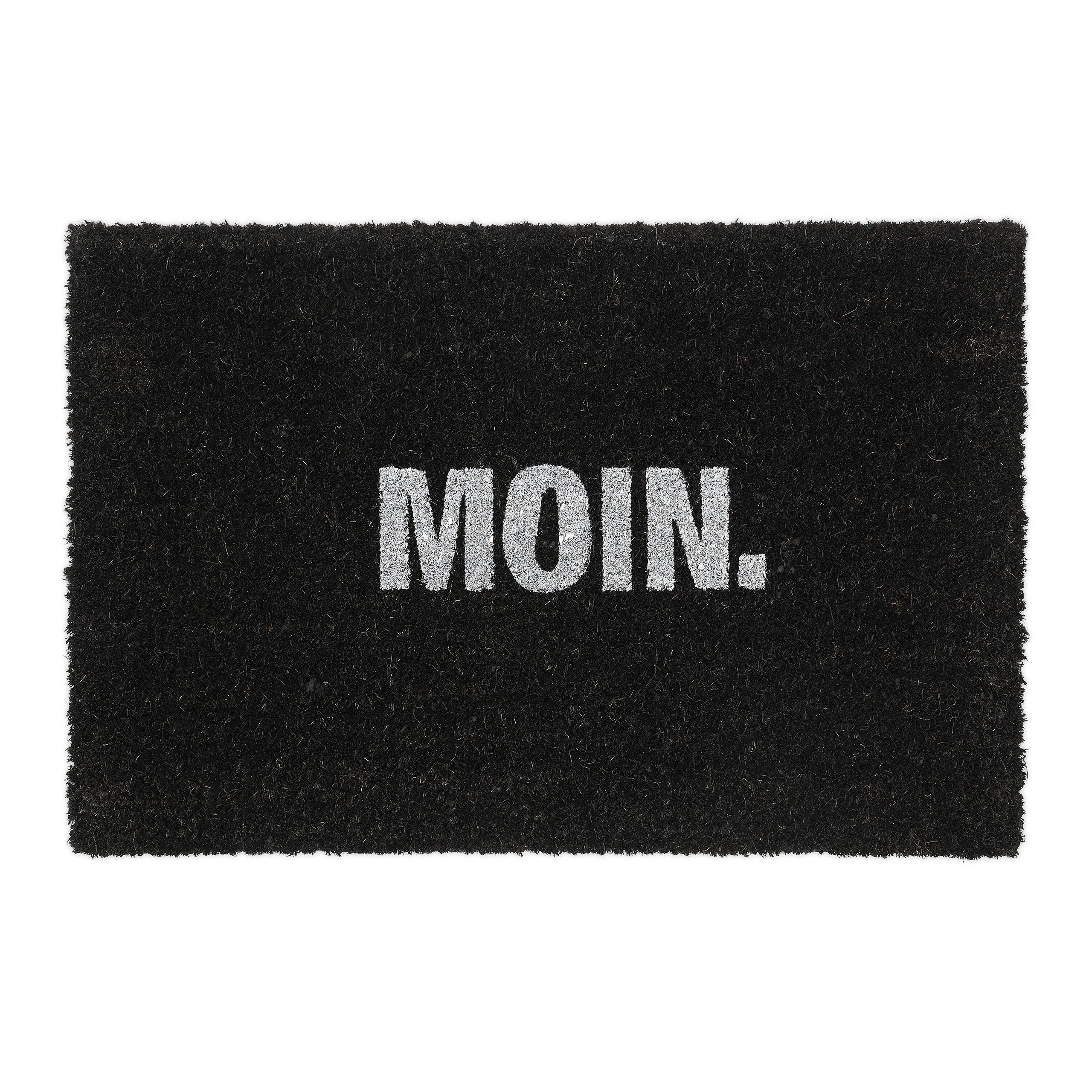 relaxdays Fußmatte "Moin." schwarz, Höhe: 15 günstig online kaufen