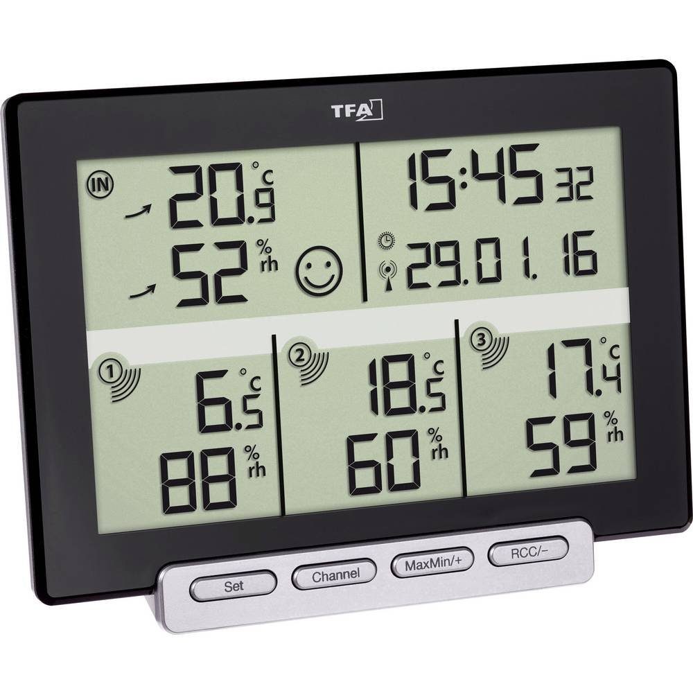 TFA Dostmann Hygrometer »FunkThermoHygrometer mit 3 Sendern