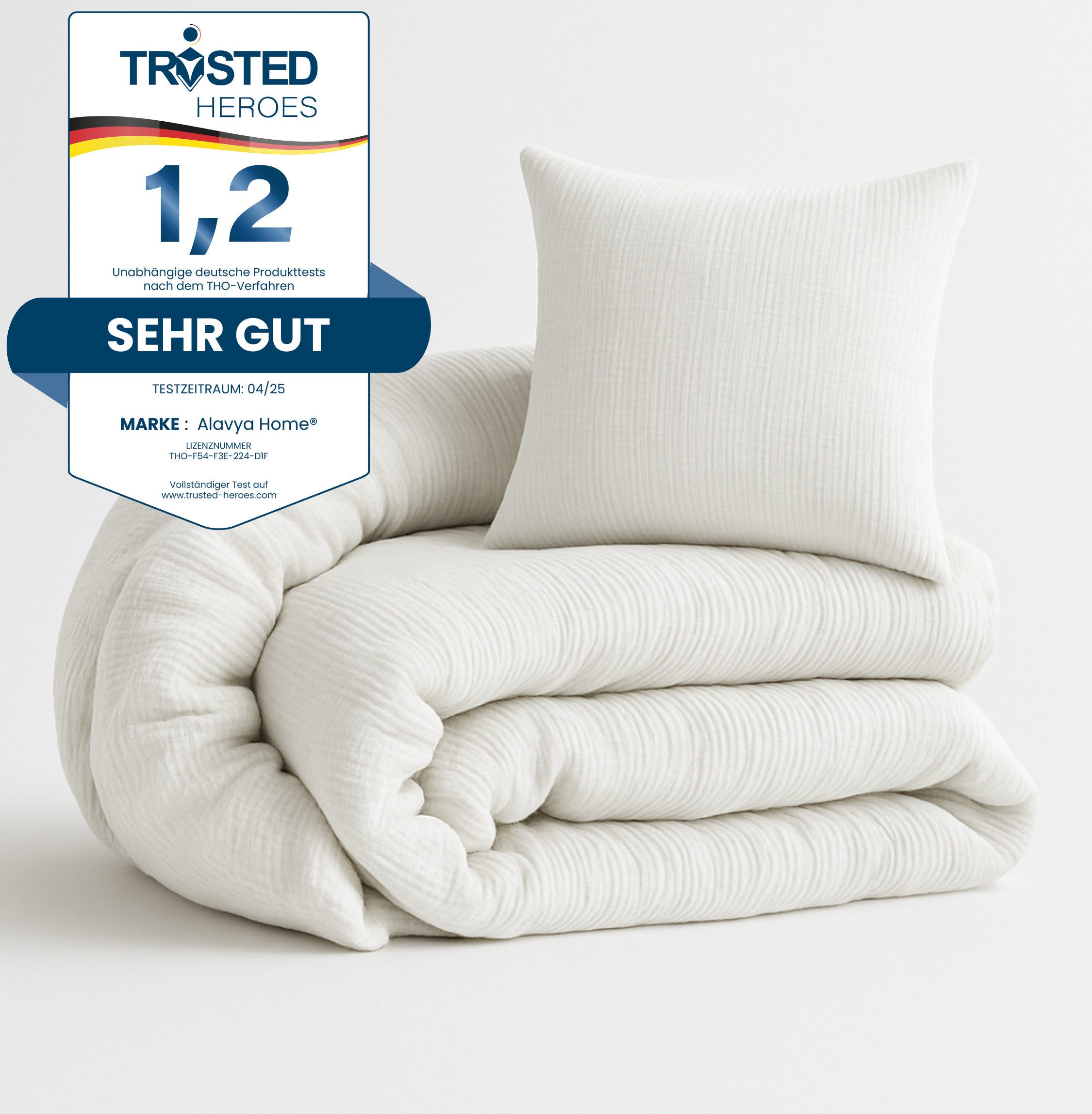 Alavya Home® Bettwäsche Musselin GOTS zertifiziert, 100% Bio-Baumwolle, 2 teilig, Bettbezug-Set Bettwäsche 135x200 Hypoallergen & Atmungsaktiv
