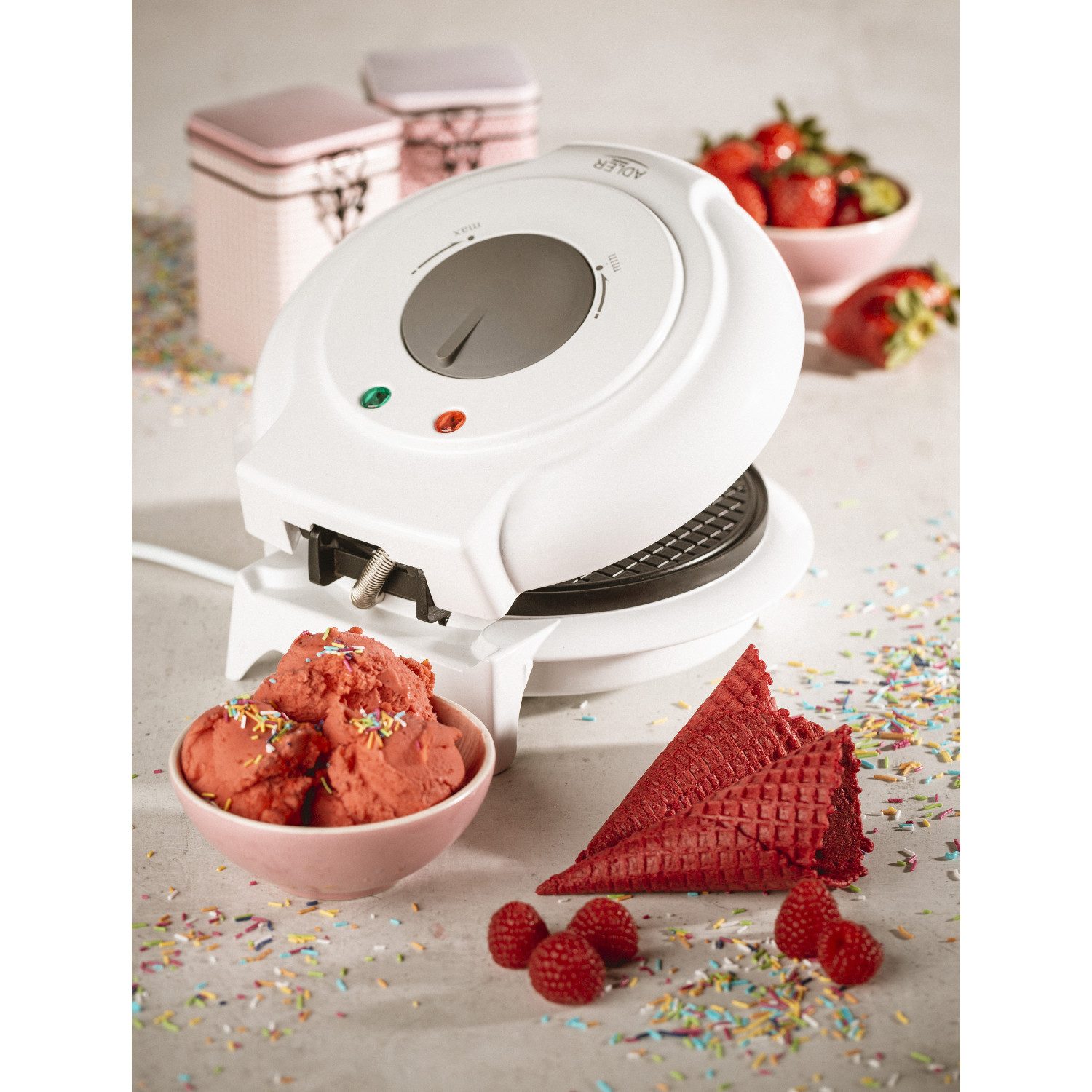 Adler Waffeleisen AD 3038 Waffelautomat, 1500 W, stufenlos einstellbare Temperatur, 1500W