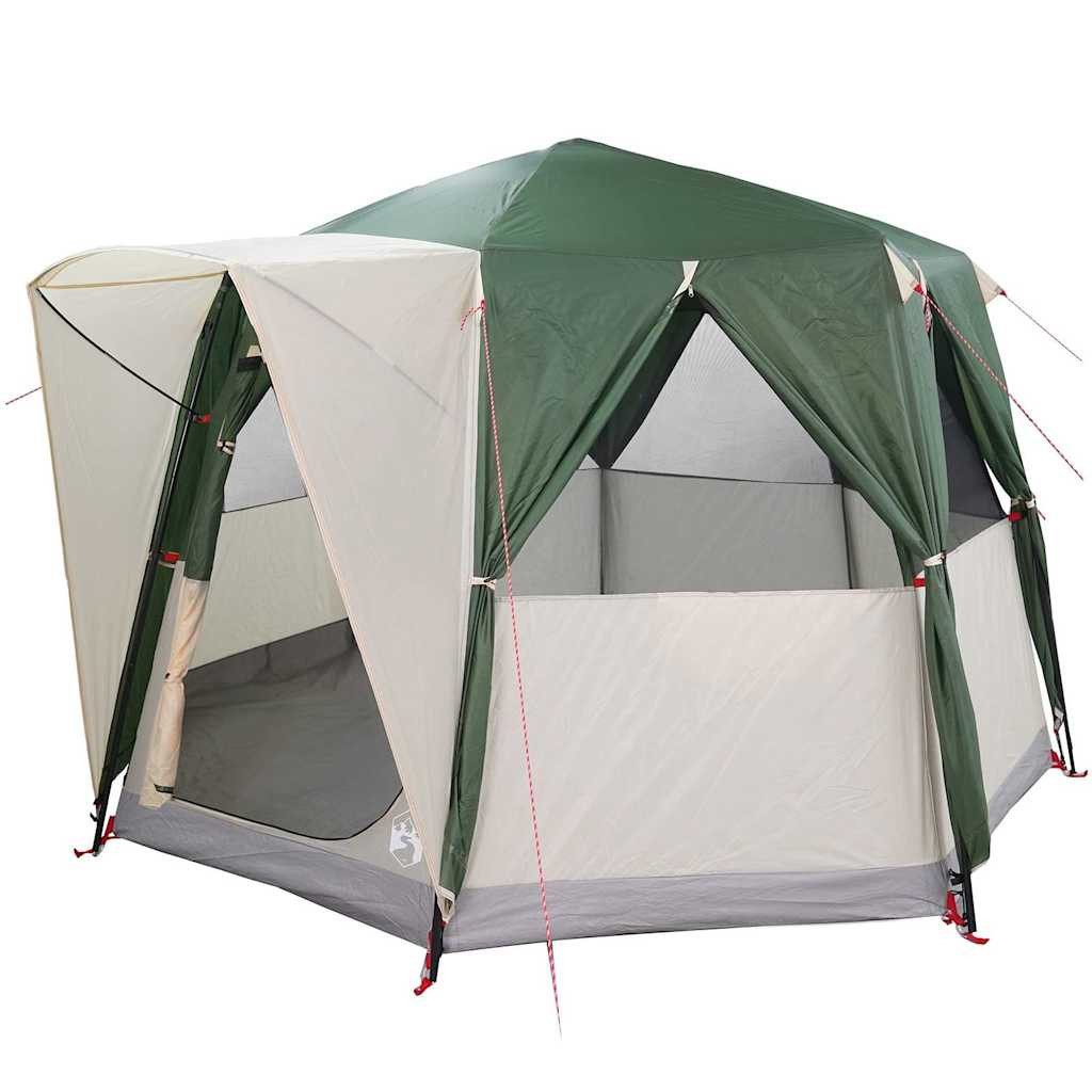 vidaXL Tunnelzelt Cabin Zelt 3-Personen mit Dach Grün und Weiß 320 x 320 x 203 cm, (1 tlg)