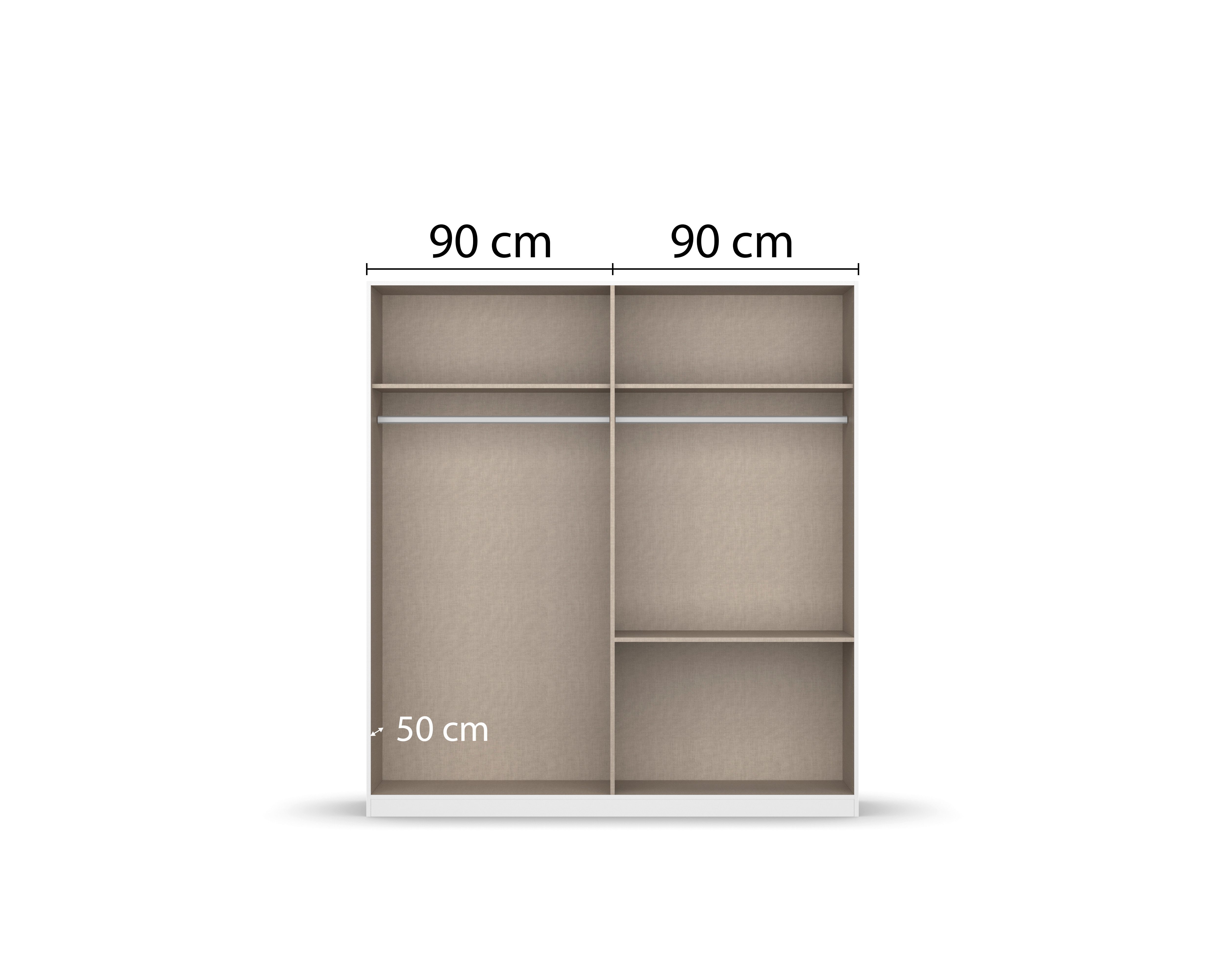 möbel-direkt.de Jugendzimmer-Set Joel 4trg Kleiderschrank Weiß, (Komplett Set, 5-tlg., in verschiedenen Ausführungen wählbar), Push To Open Funktion der Kleiderschranktüren