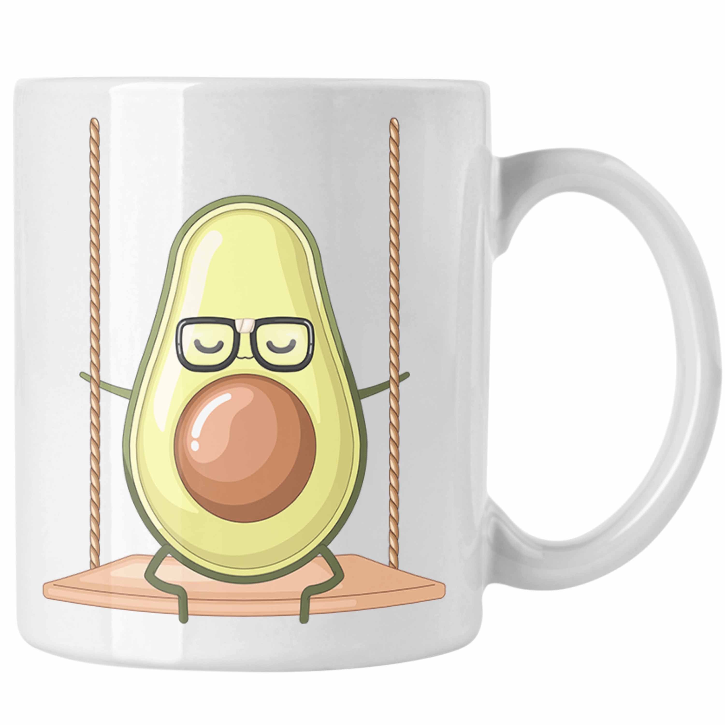 Trendation Tasse Lustige Tasse mit Avocado-Motiv - Originelle Geschenkidee für Avocado- Weiss