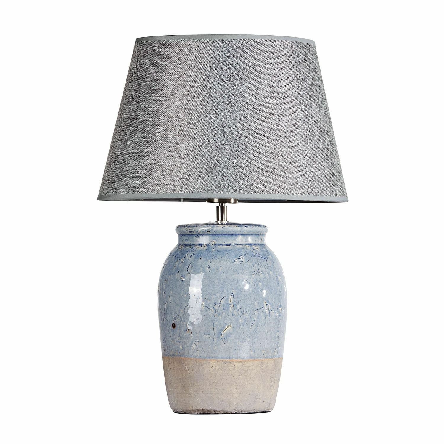 Mirabeau Tischleuchte Tischlampe Manly grau günstig online kaufen
