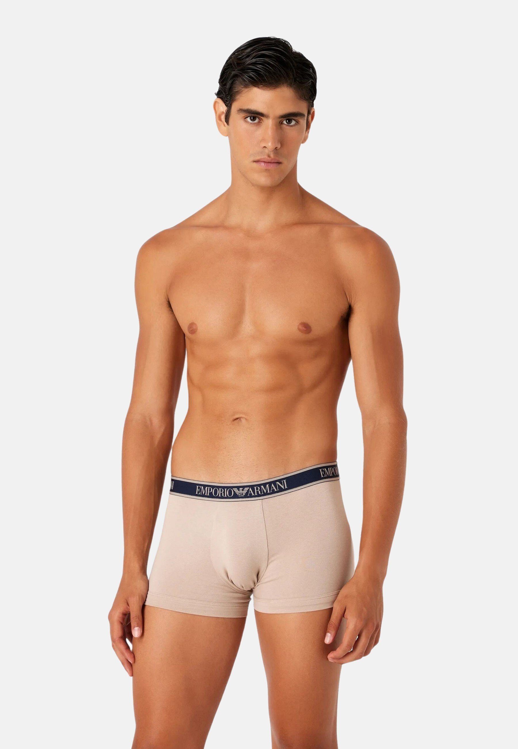 Boxershorts (3-St) Shorts Armani Emporio Trunks Beige/Marine 3 Knit Pack