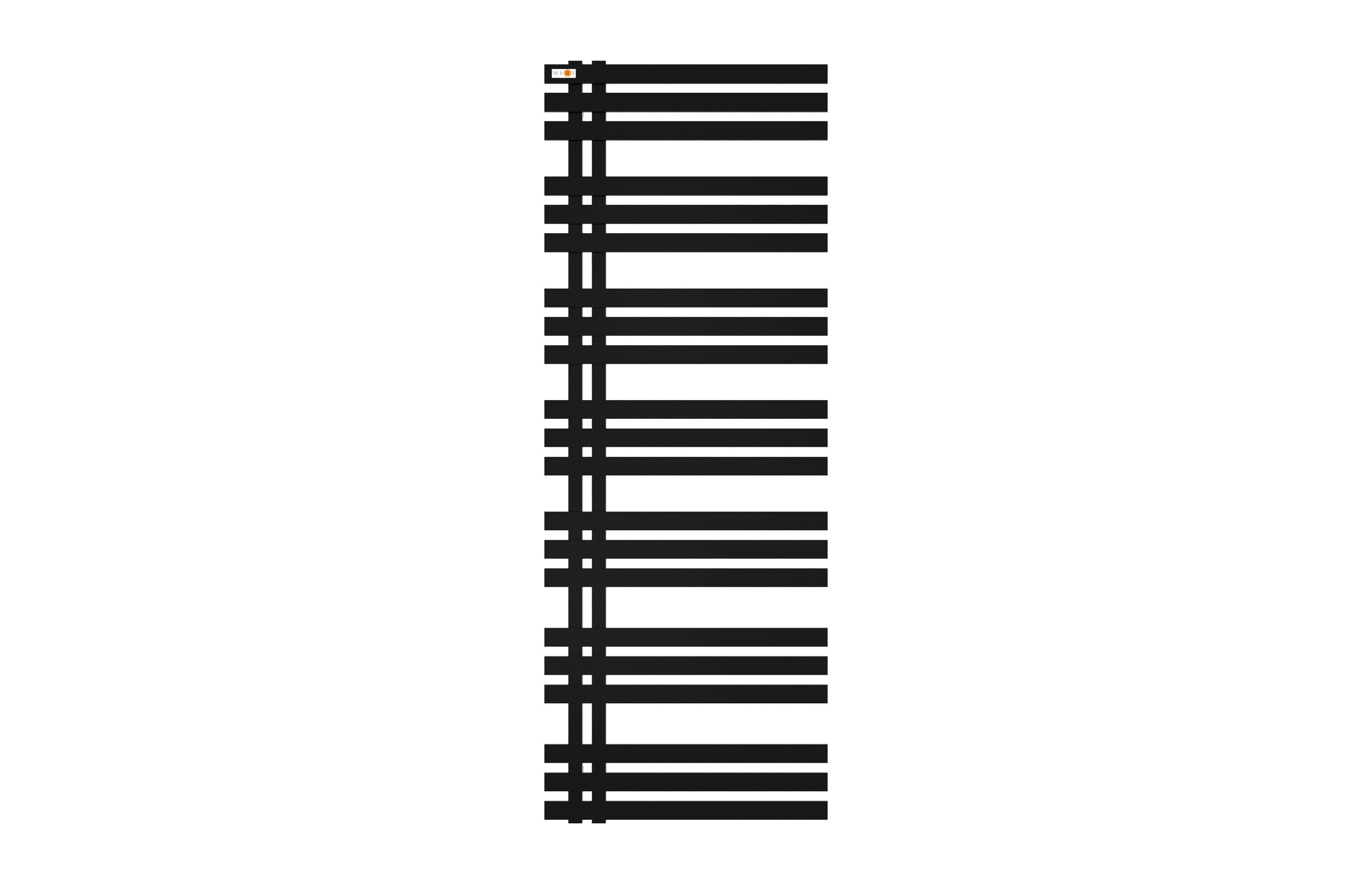 MERT oder installierbar Schwarz links 9005 RAL Designheizkörper mit ELEN rechts Seitenanschluss