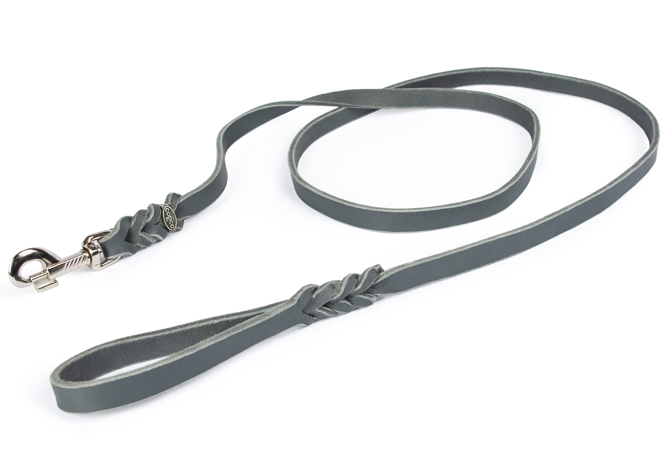 CopcoPet Hundeleine Fettlederleine mit Handschlaufe, Leder