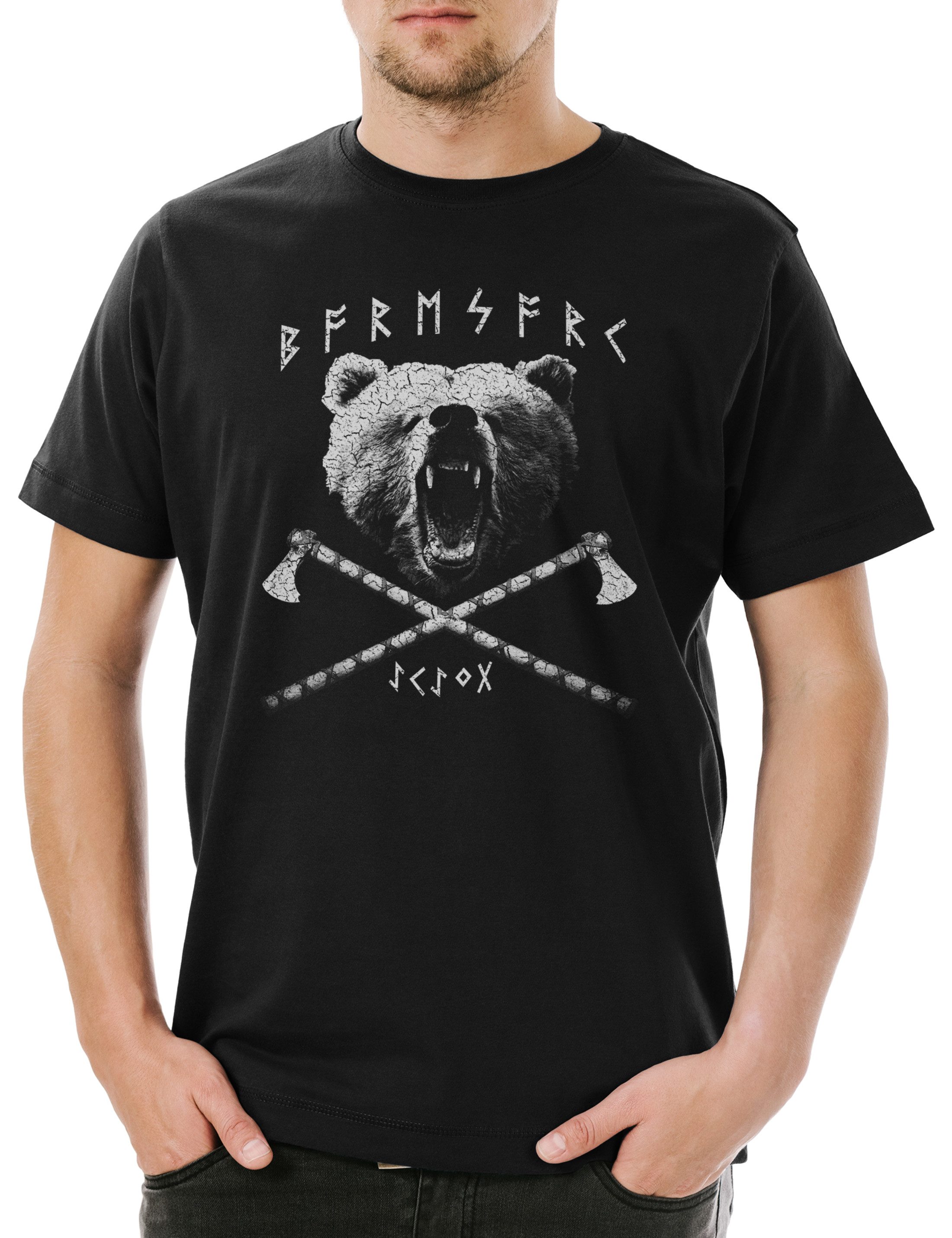 Print-Shirt Baresark V Herren T-Shirt Berserker Viking Vikings Wikinger Thor Odhin