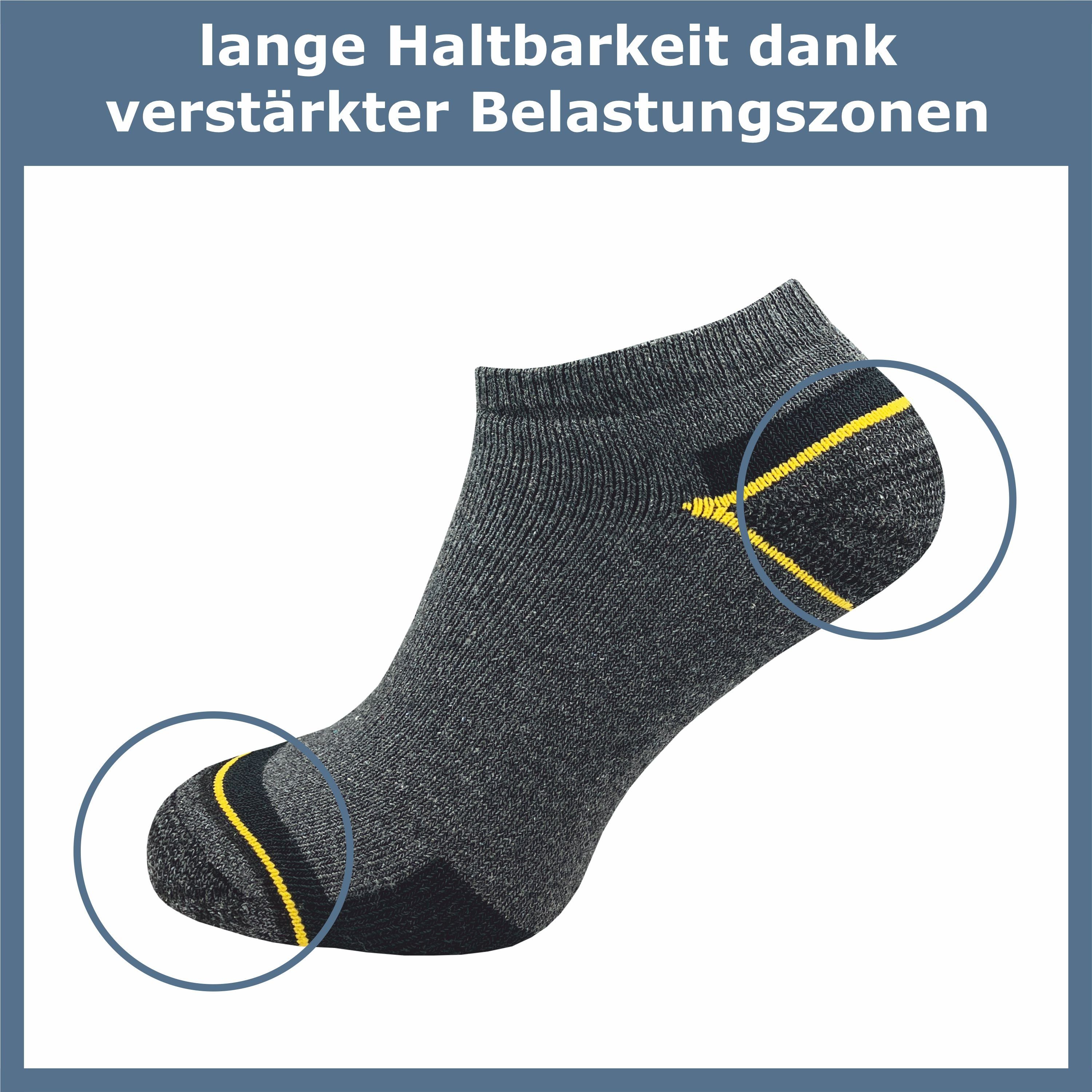 GAWILO Arbeitssocken - Sneaker - für Herren mit atmungsaktiver Baumwolle gegen Schweißfüße (6 Paar) Ideal für Sicherheitsschuhe oder Arbeitsschuhe - Arbeits Sneaker
