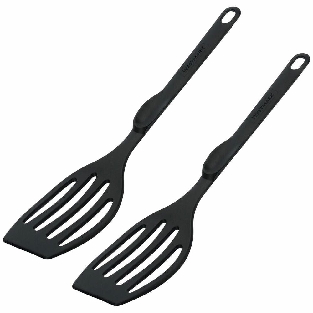 Pfannenwender 2 Stk., Pfannenwender, Länge je: 28,3 cm, Kunststoff, Flonal, Schwarz