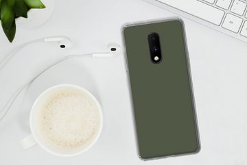 MuchoWow Handyhülle Grün - Einfarbig - Olivgrün, Phone Case, Handyhülle OnePlus 7, Silikon, Schutzhülle