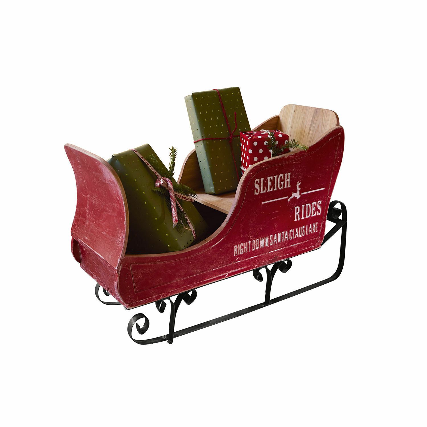 Mirabeau Weihnachtsfigur Deko-Schlitten Maélys rot/schwarz (kein Set, kein Set), Weihnachten, Winter, Festtage, stilvolles Interieur, Vintage-Look
