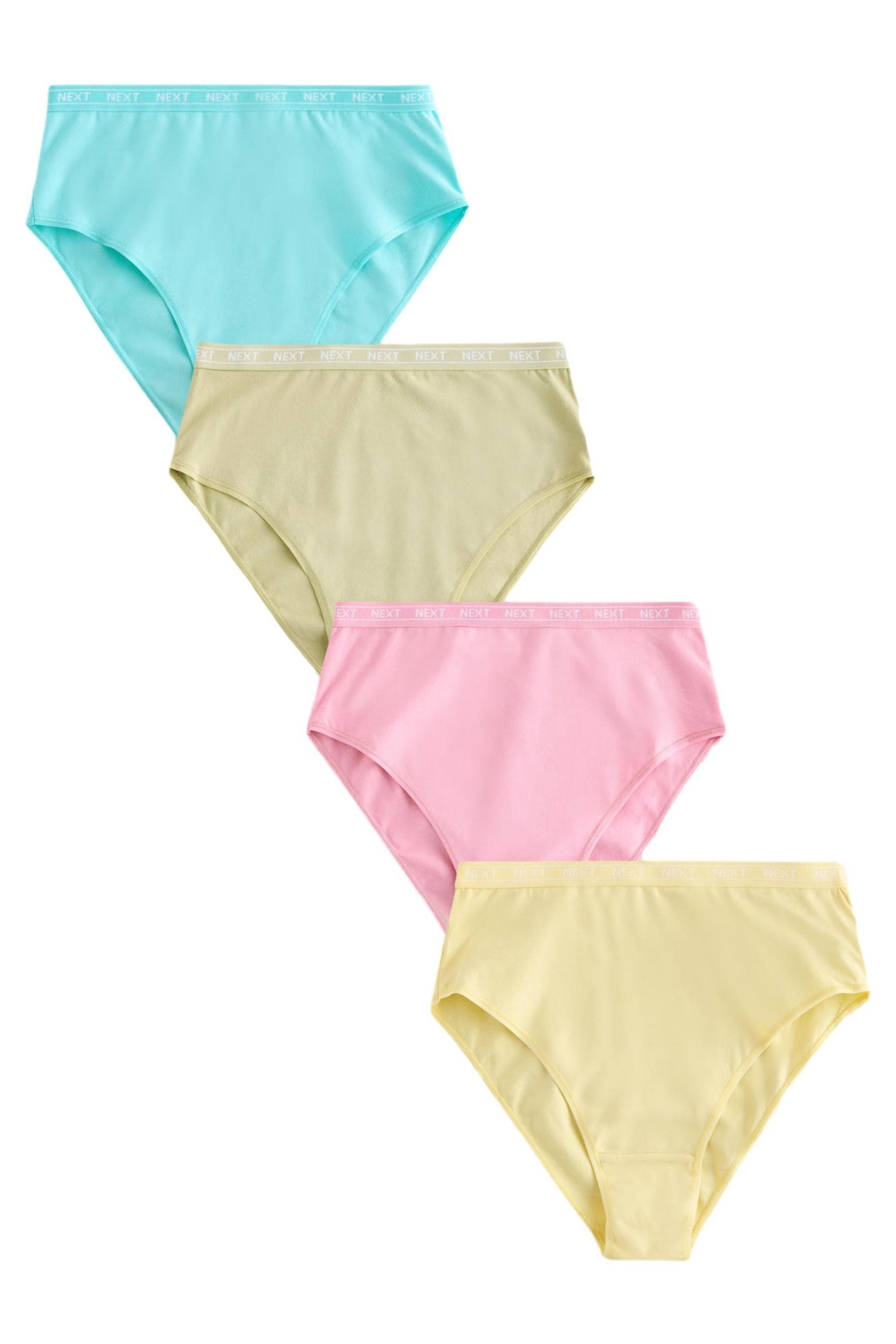 High-Waist-Slip 4er-Pack Slips mit Logo, hoher Beinausschnitt