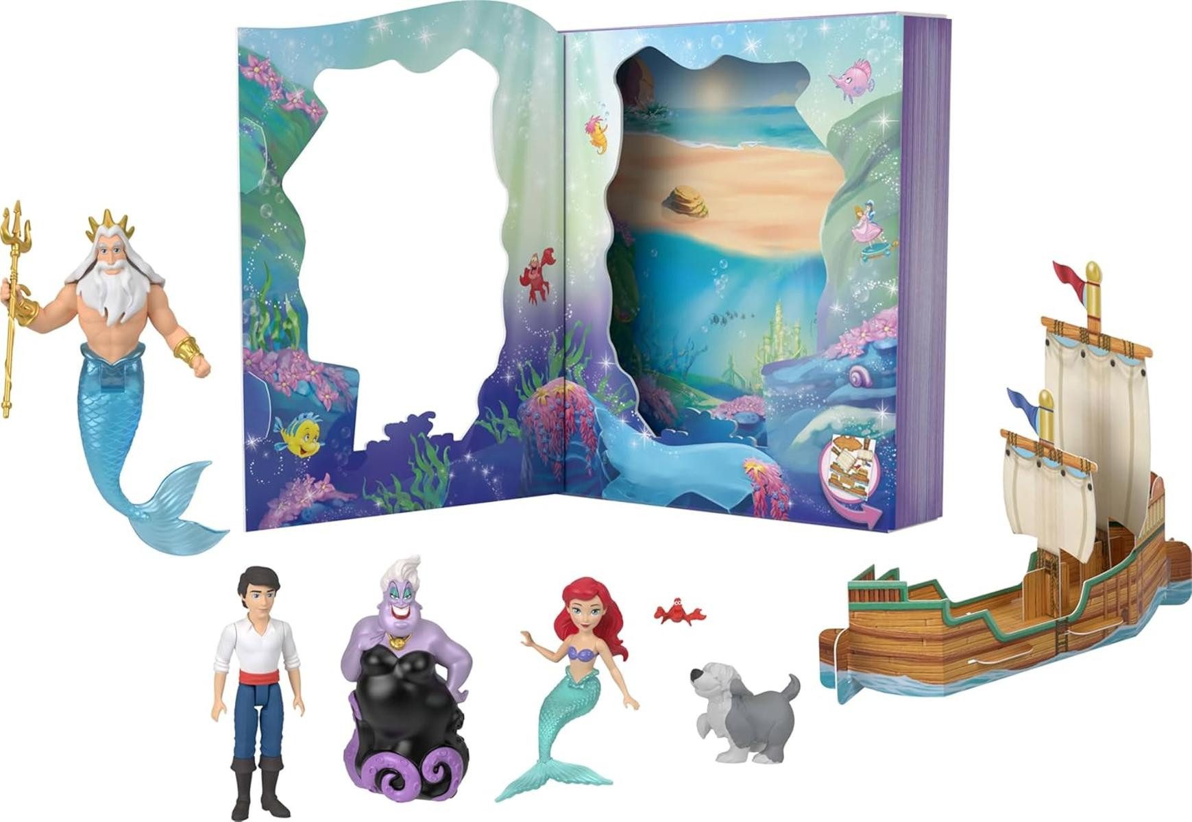 Mattel® Meerjungfrauenpuppe Mattel Disney Princess Toys Arielle Set Puppen Tierfiguren Zubehör