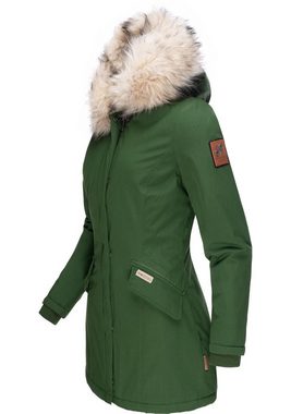 Navahoo Wintermantel Cristal stylischer Damen Winterparka mit Kunstfell-Kapuze