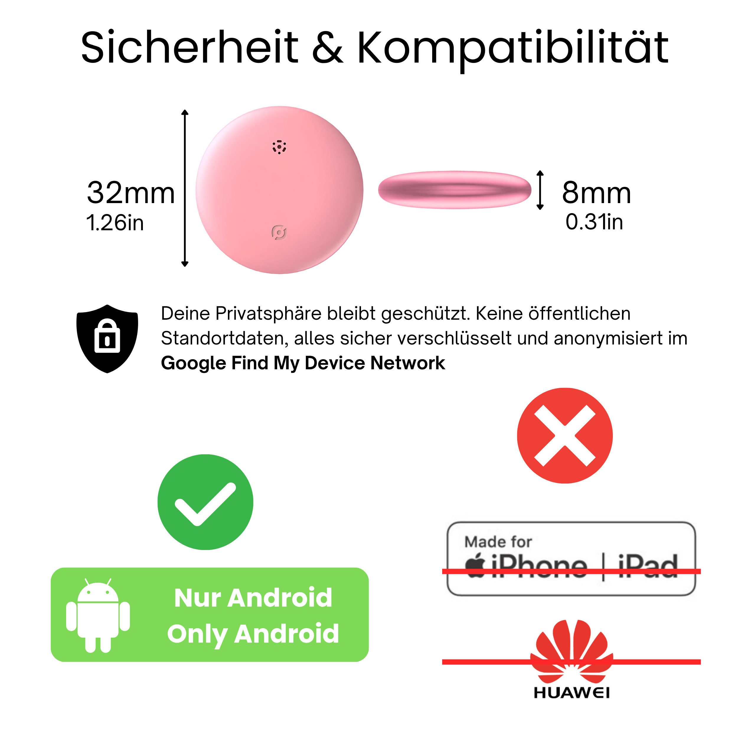 S&T Design GPS Tracker Smart Tag AirTag alternative für Android Schlüsselfinder GPS-Tracker (Weltweit Wasserdicht Bluetooth Key Finder Tasche/Koffer/Brieftasche – Bild 5 von 5