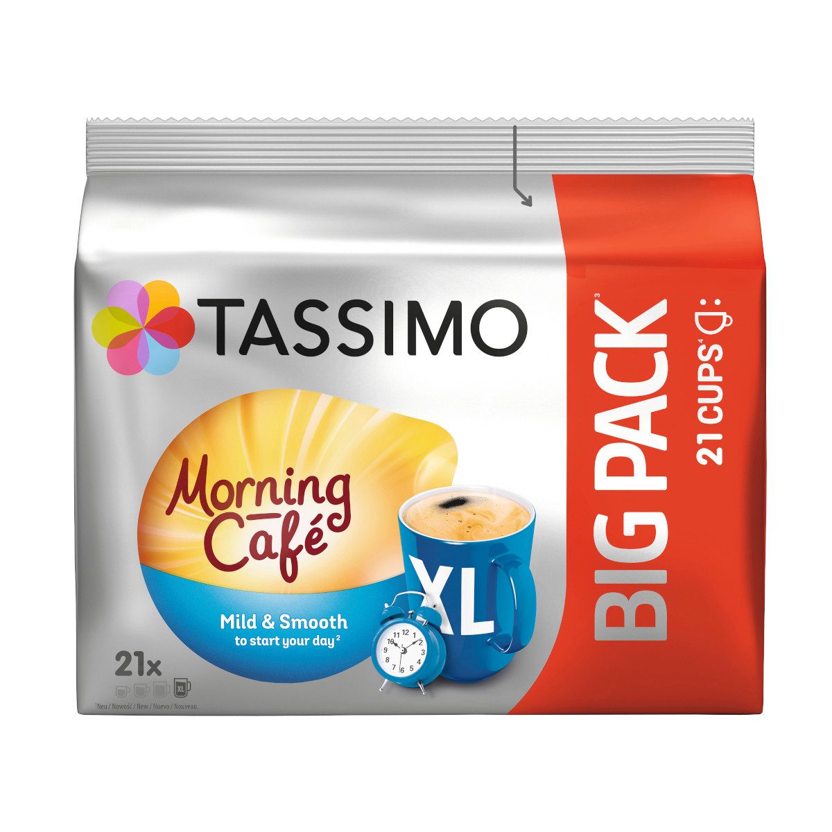 JACOBS Kaffee, Jacobs Tassimo Kaffee Discs Morning Cafe mild XL Bigpack 21 Stück 147g