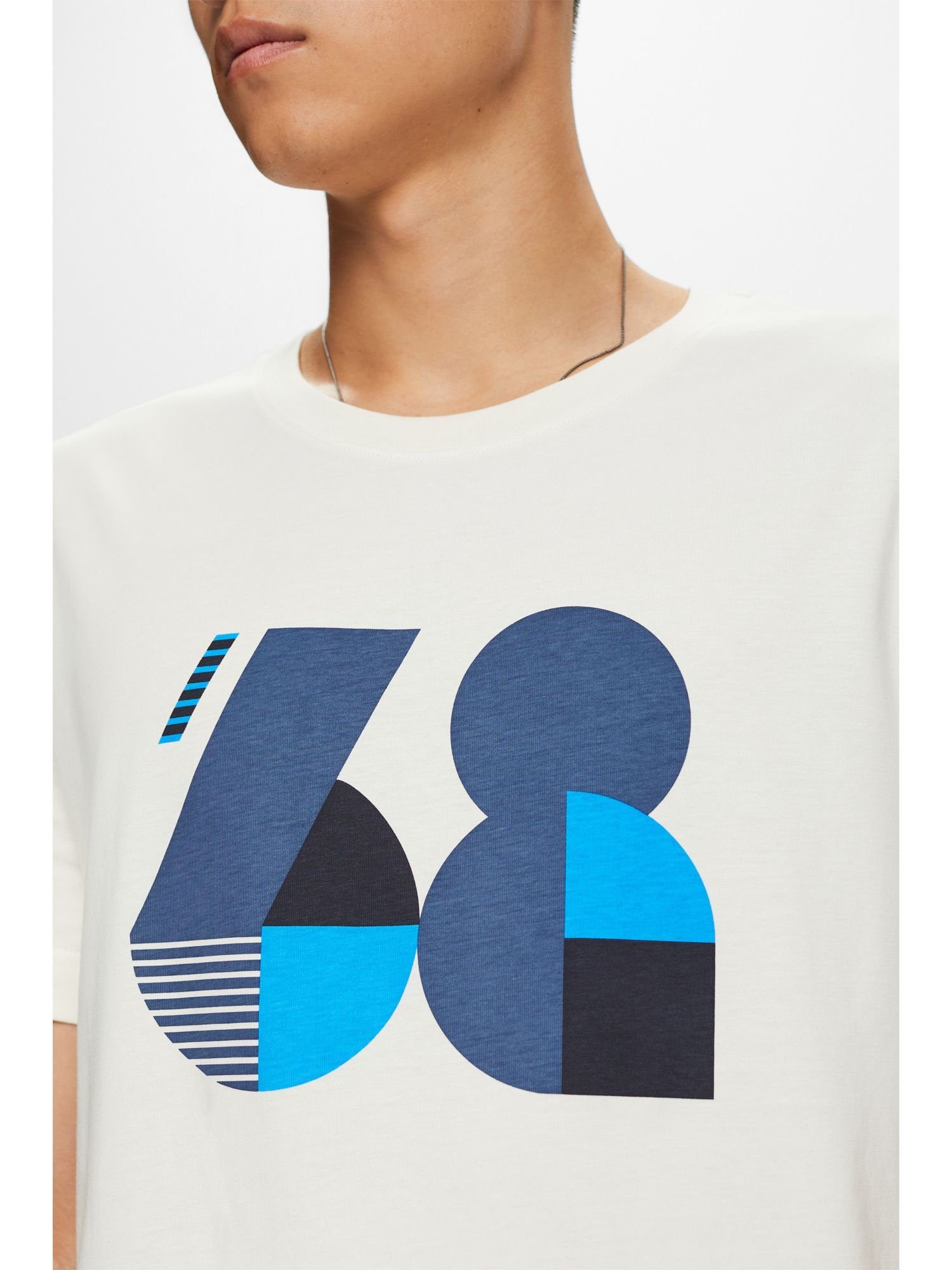 Baumwolle (1-tlg) 100 % Jersey-T-Shirt, edc ICE T-Shirt Bedrucktes by Esprit