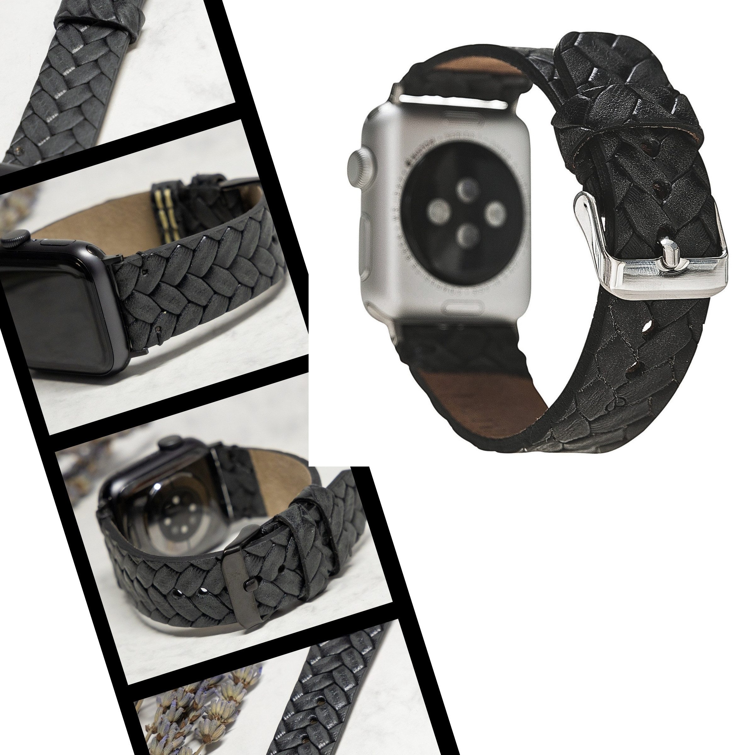 Renna Leather Smartwatch-Armband Apple Watch Band für Series 11/10 / Ultra/9/SE/8-1 Echtleder Armband