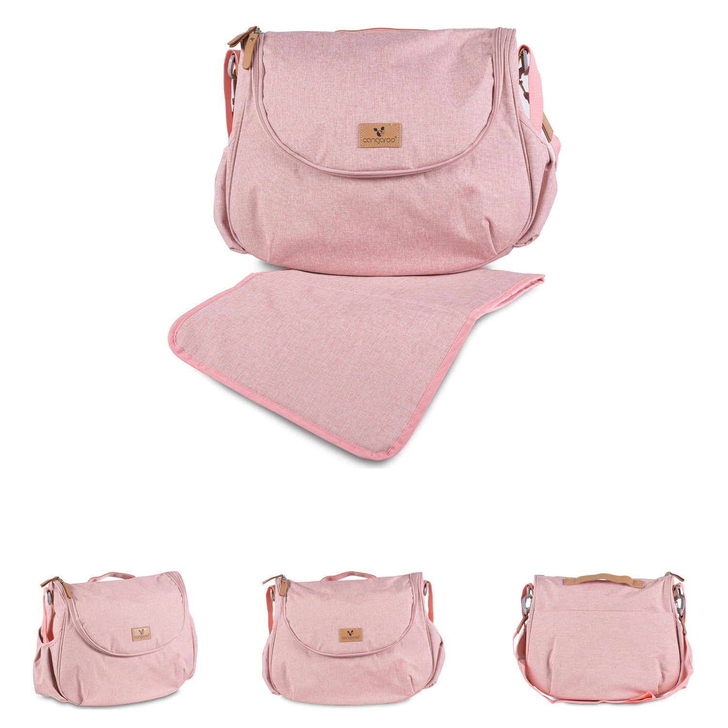 Cangaroo Wickeltasche Wickeltasche Naomi Tragegriff (1-tlg), verstellbarer Gurt, Reißverschluss rosa