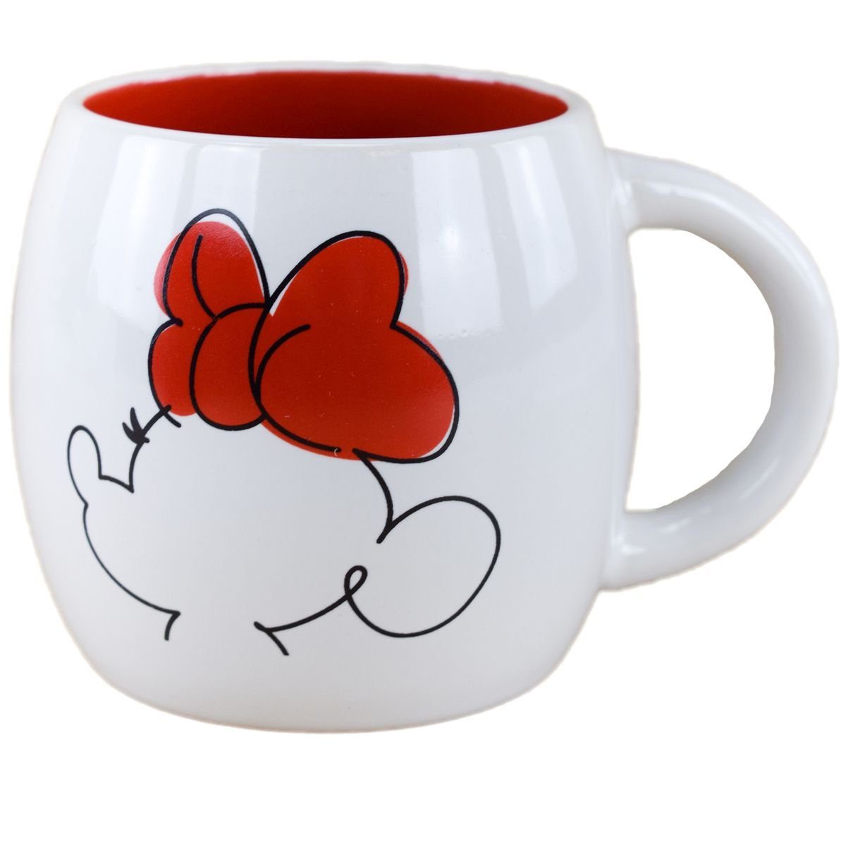 Stor Tasse Disney Minnie Mouse Tasse Schleife & Herz ca. 380 ml Kaffeetasse, Keramik, authentisches Design