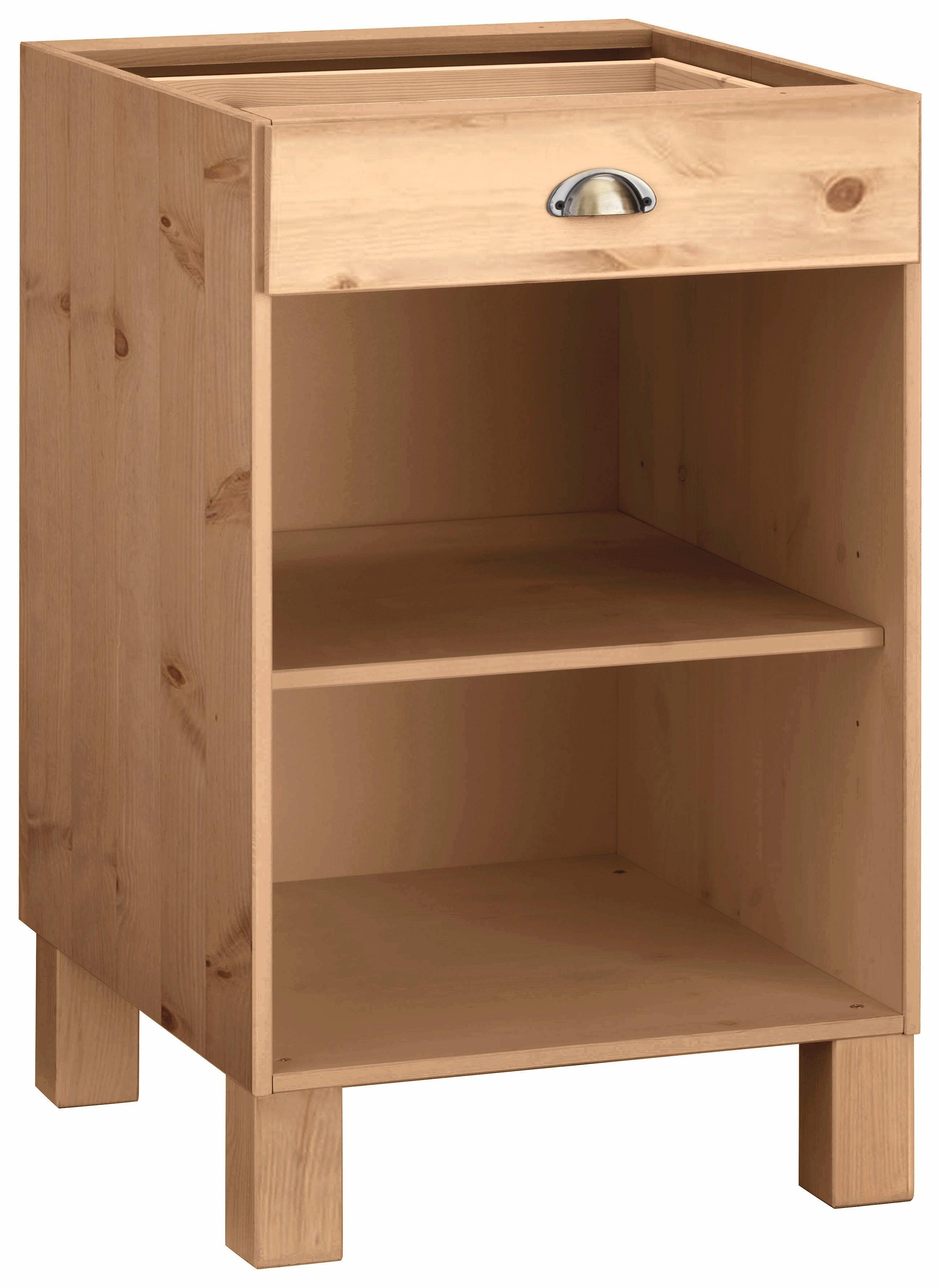 Home Affaire Unterschrank Oslo 50 Cm Breit Ohne Arbeitsplatte 1 Schubkasten 2 Facher Aus Massiver Kiefer Metallgriff Online Kaufen Otto