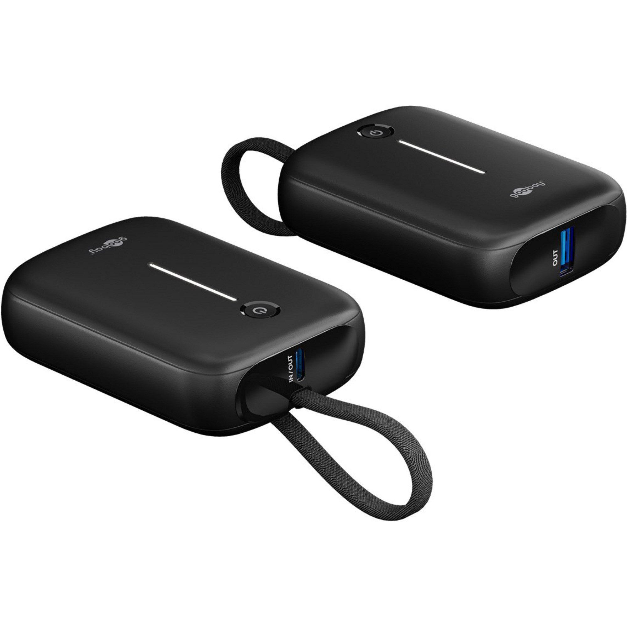 Goobay goobay Powerbank 10.000 mAh, integriertes USB-C Powerbank