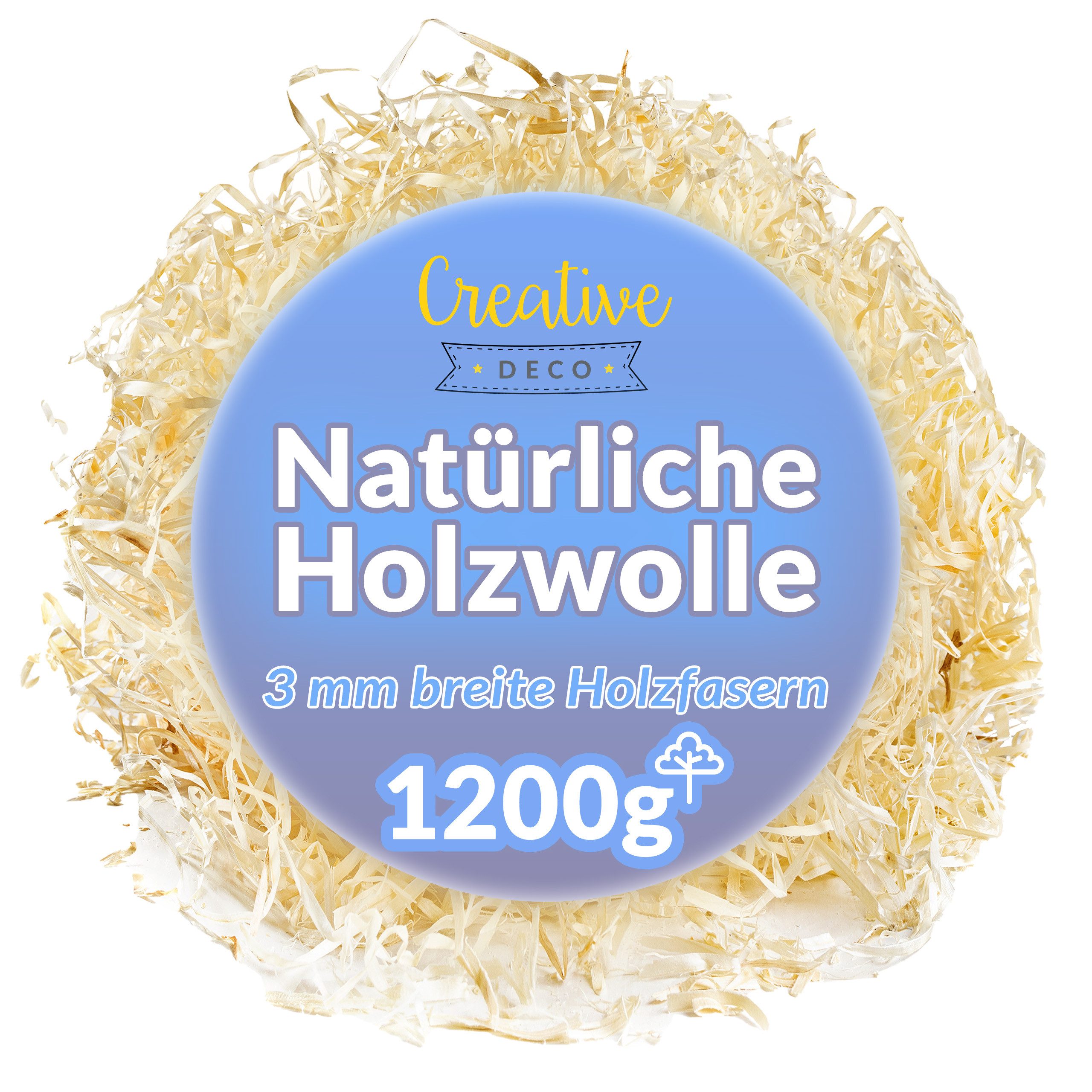 Creative Deco Kissenfüllung Holzwolle Füllmaterial, Geschenkkörbe, Organisches Füllmaterial, Organischer Füllstoff, Dekorationsmaterial für Pakete Geschenk