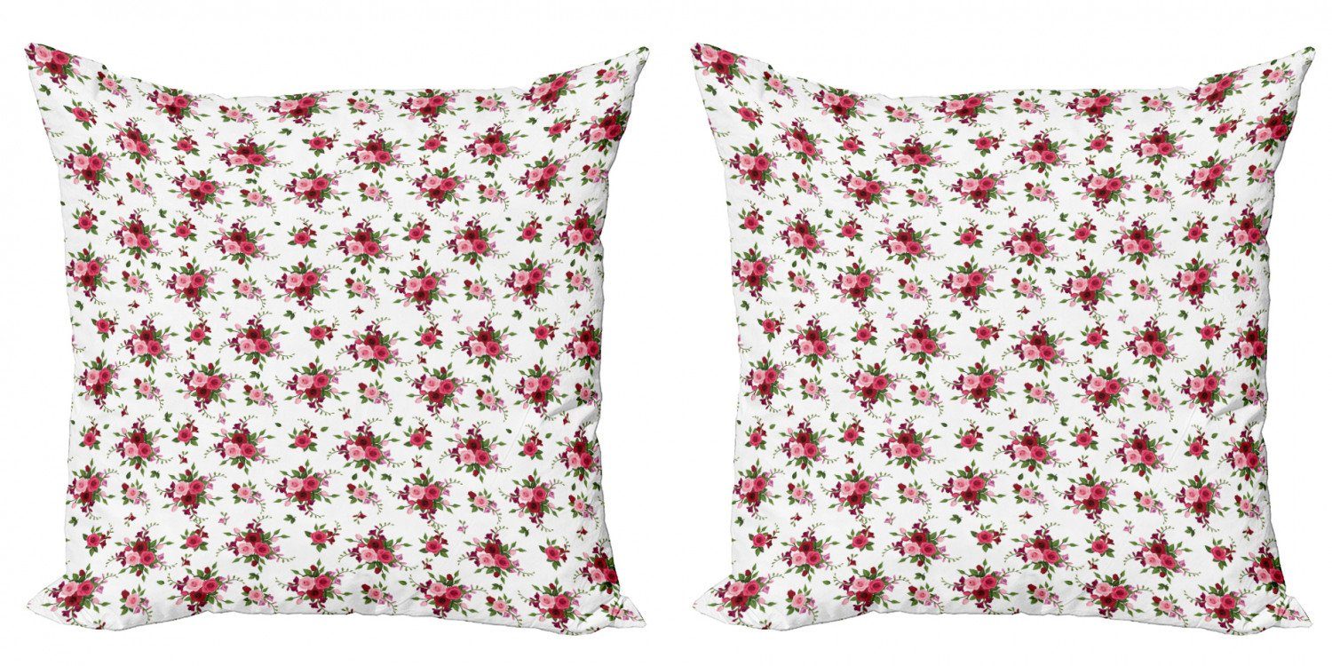 Abakuhaus (2 Brautsträuße Stück), Digitaldruck, Doppelseitiger Blumen Rosen Kissenbezüge Modern Accent