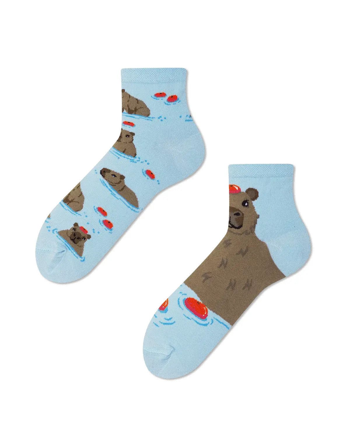 Many Mornings Sneakersocken Many Mornings Quarter Capybara (1 Paar, 1-Paar, 1 Paar) immer ein dismatching Paar